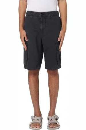 Stone Island Shorts, Herr, W34, Bomull, Mångsidiga Oliv Cargo Shorts