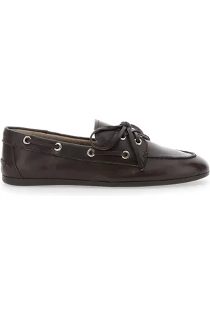Jeffrey Campbell Skor, Dam, 38 EU, Läder, Bruna Läderloafers med Ögladetaljer