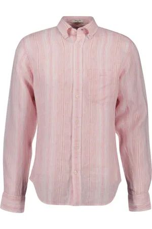 GANT Skjorta, Herr, 2Xl, Linne, Randig linneskjorta