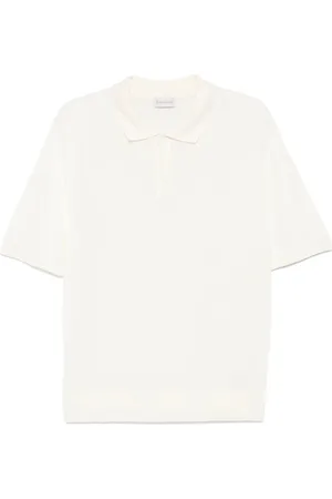 Moncler Topp, Herr, S, Linne, Vita T-shirts och Polos med Logo Patch