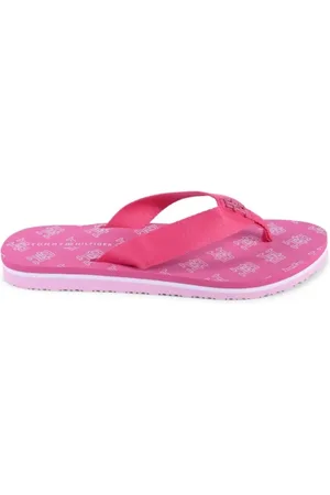 Tommy Hilfiger Skor, Dam, 40 EU, Polyester, Rosa Sommar Strand Flip Flops