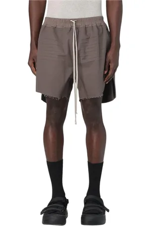 Rick Owens Shorts, Herr, L, Bomull, Svarta shorts med dragsko och rå kant