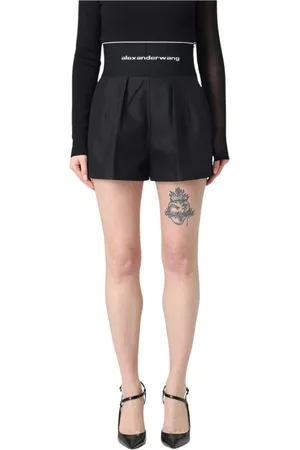 Alexander Wang Shorts, Dam, S, Svarta Veckade Shorts