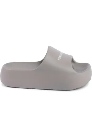 Tommy Hilfiger Skor, Dam, 35 1/2 EU, Grå Bekväma Slides för Kvinnor