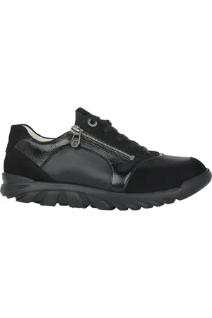 Ganter Skor, Dam, 37 EU, Läder, Bred passform svart lädersneaker