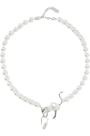 Marc Jacobs Accessoarer, Dam, ONE Size, Pärla Katt Charm Halsband