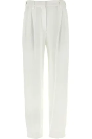 Brunello Cucinelli Jeans, Dam, S, Bomull, Vita Piquébyxor med Knappdetaljer