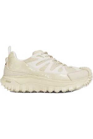 Moncler Skor, Herr, 42 EU, Läder, Vita Sneakers Mesh Läder Vattentät