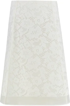Tory Burch Kjol, Dam, M, Bomull, Elegant Spetskjol med Koordinerad Underkjol