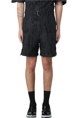 Msgm Shorts, Herr, M, Bomull, Stiliga Distressed Bomullsshorts