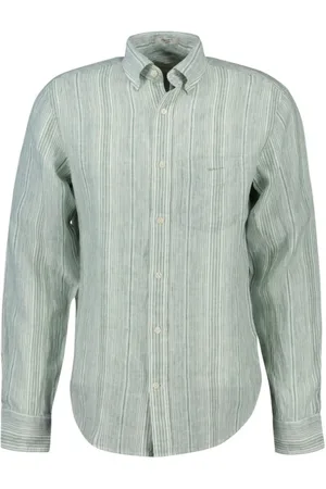 GANT Skjorta, Herr, 2Xl, Linne, Randig linneskjorta