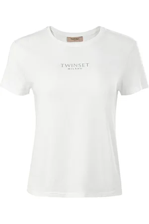 Twin-Set Topp, Dam, L, Bomull, Kortärmad Tryckt T-shirt
