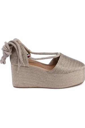 Tommy Hilfiger Skor, Dam, 38 EU, Polyester, Guld Kil Espadriller
