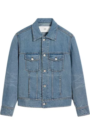 Ami Jacka, Herr, L, Denim, Blå Knäppt Jacka med Fickor