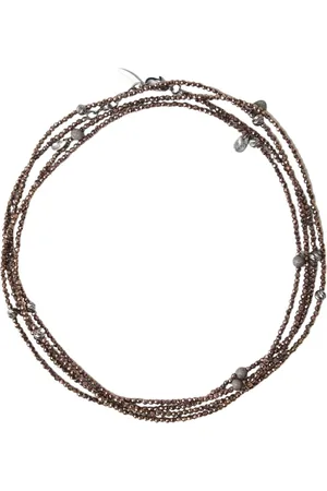 Brunello Cucinelli Accessoarer, Dam, ONE Size, Bronze Beaded Wrap Necklace