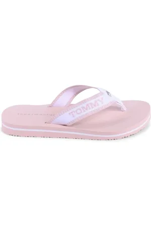Tommy Hilfiger Skor, Dam, 38 EU, Polyester, Vita Dam Flip Flops Stiliga Bekväma