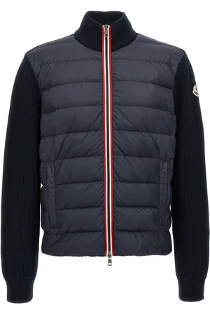 Moncler Jacka, Herr, 2Xl, Nylon, Blå Vadderad Nylontröja med Dragkedja