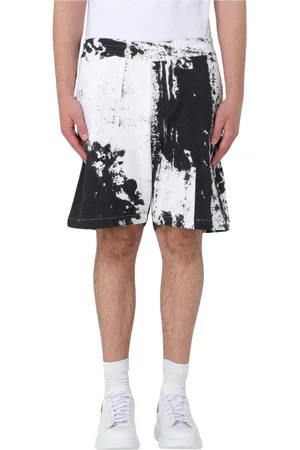 Alexander McQueen Shorts, Herr, M, Bomull, Modern Svart Print Shorts