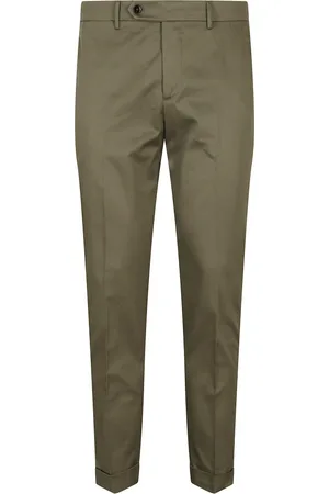 Berwich Byxor, Herr, S, Bomull, Grön Retro Chino Byxor i Gabardin