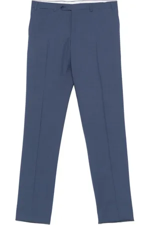 CANALI Byxor, Herr, 3Xl, Blå ullbyxor med dold dragkedja