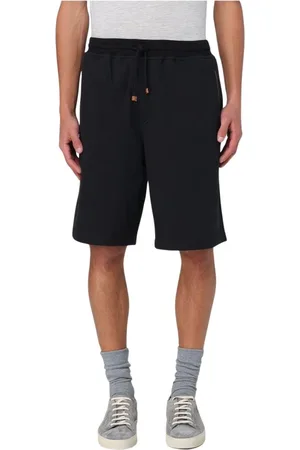 Brunello Cucinelli Shorts, Herr, S, Bomull, Casual Bekväma Grå Sweatshorts