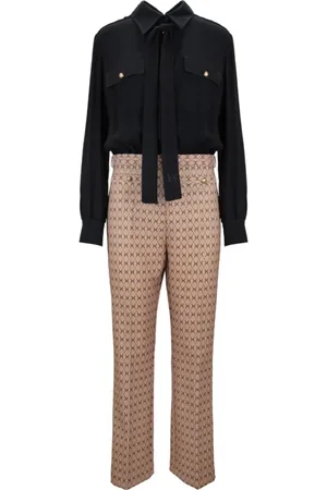 Elisabetta Franchi Jumpsuits & Playsuits, Dam, S, Polyester, Dam jumpsuit med knapp och dragkedja