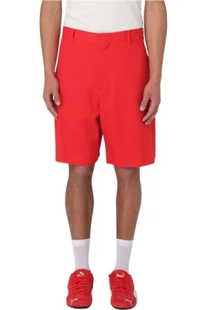 Msgm Shorts, Herr, M, Röda Ferrari Future Cat Snygga Shorts