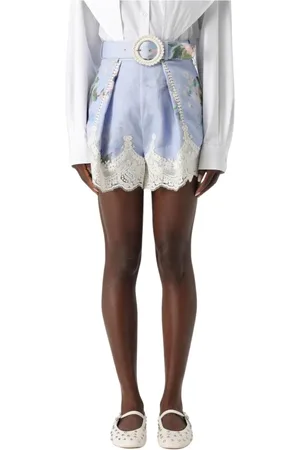 ZIMMERMANN Shorts, Dam, M, Linne, Spetsad Linshorts