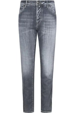 Jacob Cohen Jeans, Herr, W36, Bomull, Svarta Slim Fit Jeans med Bandana