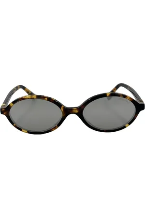 Miu Miu Accessoarer, unisex, ONE Size, Brun Carey solglasögon med spegelglas
