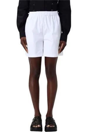 Max Mara Shorts, Dam, S, Bomull, Vita avslappnade poplin-shorts
