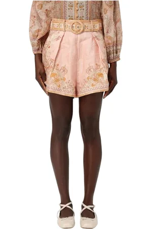 ZIMMERMANN Shorts, Dam, XS, Linne, Blommönstrade Linne Shorts