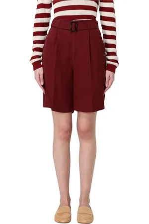 Woolrich Shorts, Dam, W27, Linne, Beige Bältesveckade Shorts