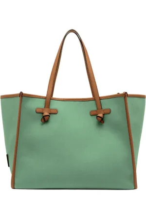 Gianni chiarini Väska, Dam, ONE Size, Läder, Mint Tvåtonig Handväska med Läderdetaljer