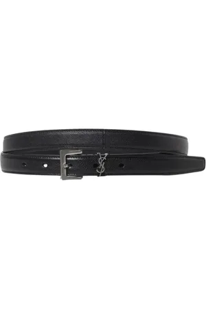 Saint Laurent Accessoarer, Herr, 100 CM, Läder, Svart Läder Spänne Bälte