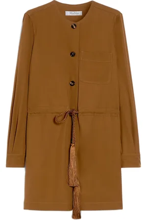 Max Mara Jumpsuits & Playsuits, Dam, XS, Brun Ullklänning med Dragsko i Midjan
