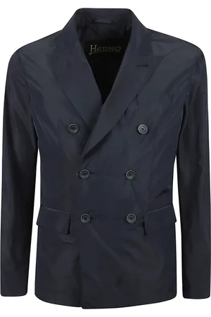 HERNO Jacka, Herr, M, Polyester, Blå Dubbelknäppt Taffeta Blazer
