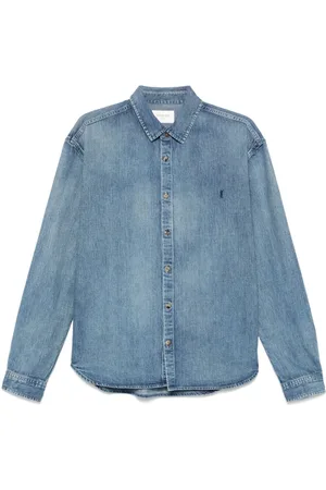 Saint Laurent Skjorta, Herr, L, Denim, Klarblå Skjortor för Män