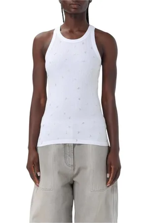 The Attico Topp, Dam, 2Xs, Bomull, Kristallribbad Tanktop