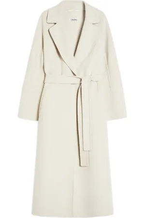 Max Mara Kappa, Dam, S, Vit Ull Wrap Kappa med Bälte