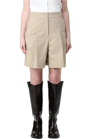 A.P.C. Shorts, Dam, 3Xs, Bomull, Veckade Bomullsshorts