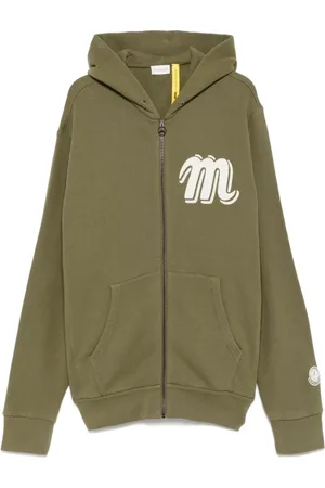 Moncler Sweatshirts & Hoodies, Herr, S, Olivgrön Zip-tröja Mercedes Benz