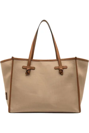 Gianni chiarini Väska, Dam, ONE Size, Läder, Canvas Läder Shoppingväska Ss25