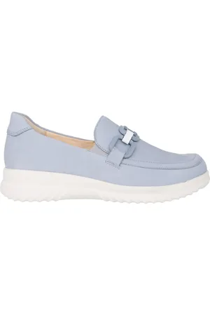 Ganter Skor, Dam, 38 1/2 EU, Blå Bred Passform Moccasin Heike Loafers