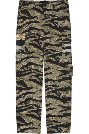 Givenchy Byxor, Herr, M, Bomull, Grön Camo Cargo Byxor