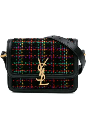 Saint Laurent Pre-owned, Dam, ONE Size, Tweed, Pre-owned Tyg crossbodyvskor
