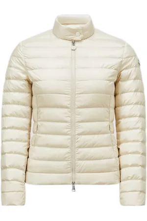 Moncler Jacka, Dam, S, Vit Dunfylld Jacka med Dragkedja