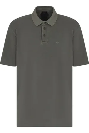 Armani Exchange Topp, Herr, M, Bomull, Grön kortärmad polotröja