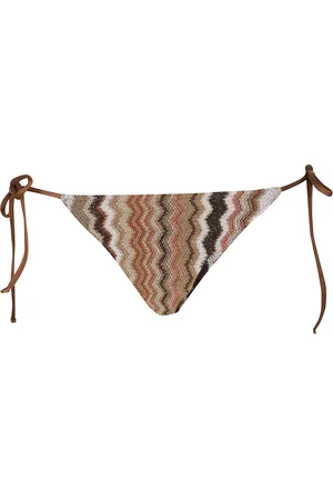 MC2 SAINT BARTH Badkläder, Dam, S, Chevron Lurex Bikiniunderdel med Självknut
