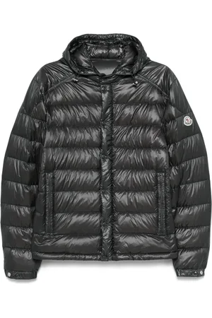 Moncler Jacka, Herr, M, Nylon, Grå Vadderad Jacka med Justerbar Huva
